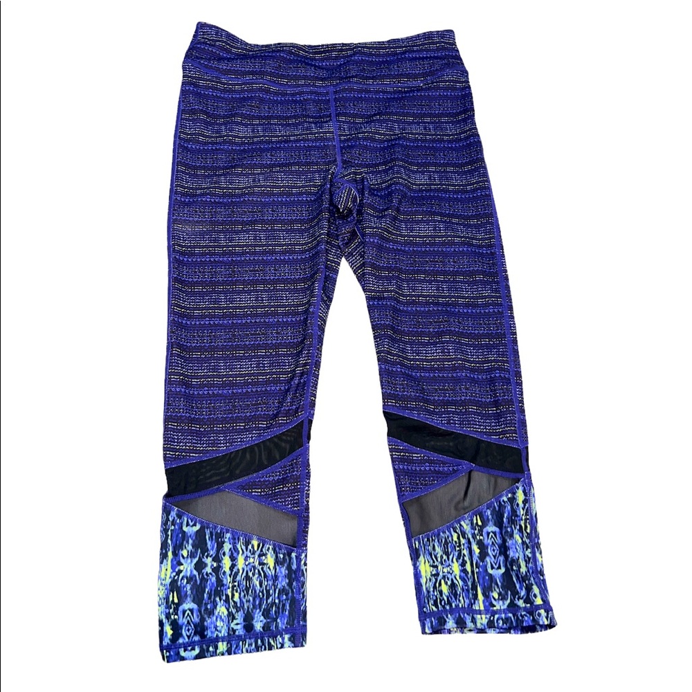 Gaiam Purple & Black Striped Leggings/Yoga Pants